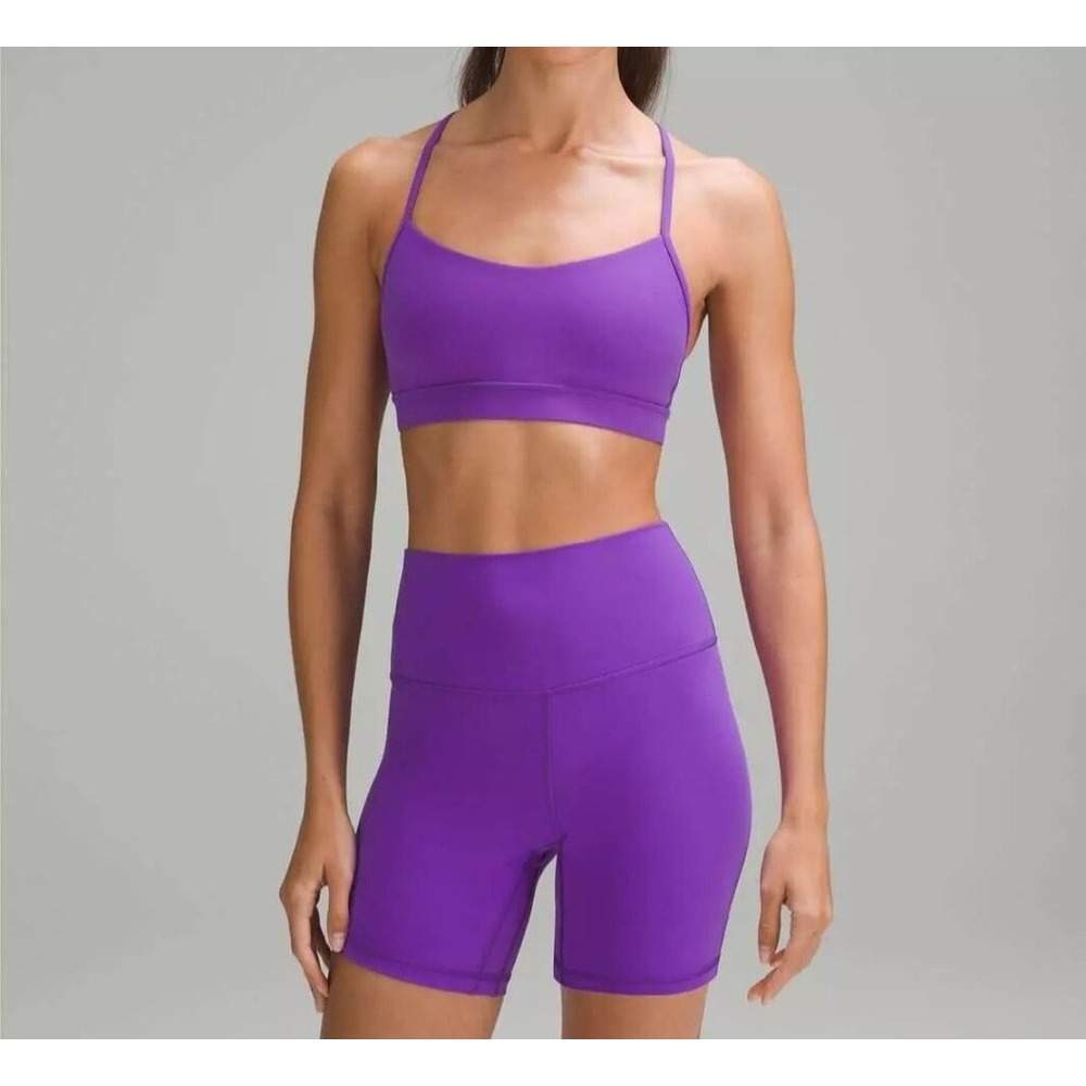 Lululemon Athletica Yoga Flow Y Sports Bra Nulu Light Support Size 8 Purple